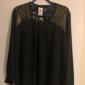 Black top with gold lace